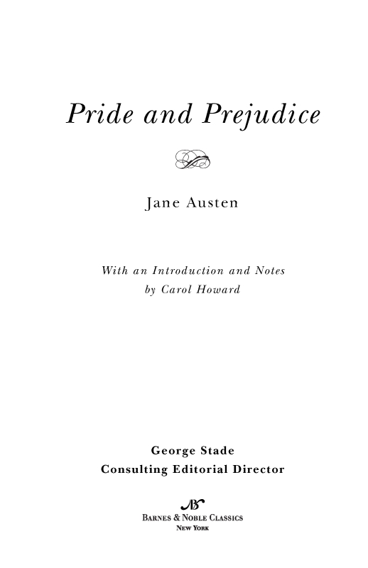 Pride and Prejudice (Barnes &amp;amp; Noble Classics Series) cover